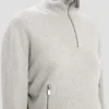 Jersey Milano con media cremallera en gris jaspeado Jersey Milano con media cremallera en gris jaspeado