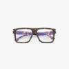 Montura esculpida de parte superior plana en color habana Montura esculpida de parte superior plana en color habana