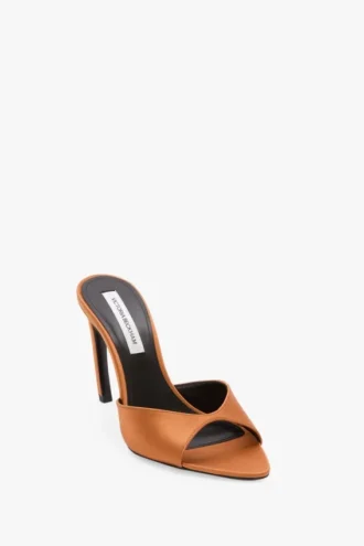 Mule Harlow 100 en satén bronce