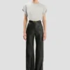 Pantalón Alina de piel en negro Pantalón Alina de piel en negro