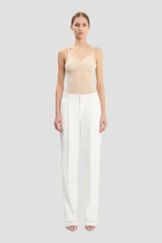 Pantalón de corte recto en marfil