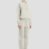 Pantalón jogger con logotipo bordado en gris jaspeado Pantalón jogger con logotipo bordado en gris jaspeado