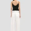 Pantalón recto con vuelta en color blanco roto Pantalón recto con vuelta en color blanco roto