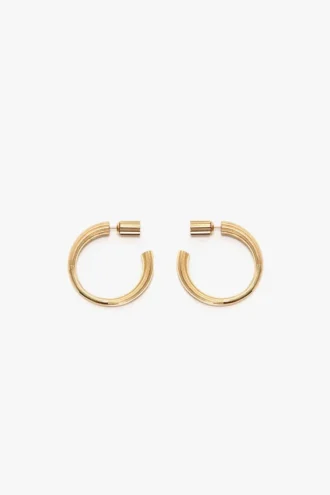 Pendientes tipo gemelos en oro claro