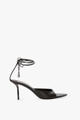 Sandalia de tacón de aguja Eliza 75 en piel negra