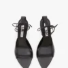 Sandalia de tacón de aguja Eliza 75 en piel negra Sandalia de tacón de aguja Eliza 75 en piel negra