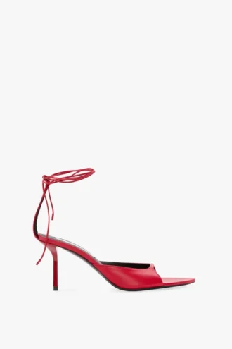 Sandalia de tacón de aguja Eliza 75 en piel roja