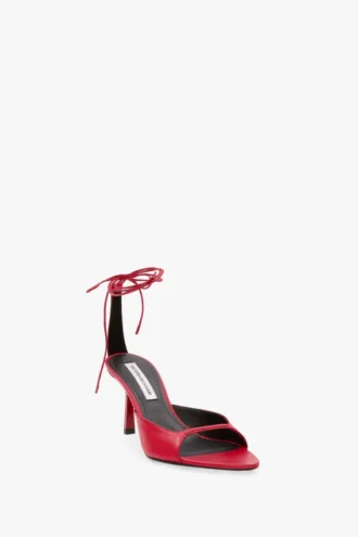 Sandalia de tacón de aguja Eliza 75 en piel roja