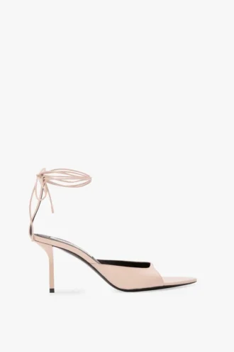 Sandalia de tacón de aguja Eliza 75 en piel rosa pálido