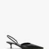 Sloane Halter Back 45 en piel negra
