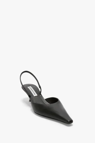Sloane Halter Back 45 en piel negra