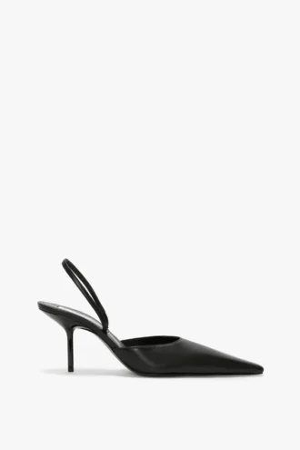 Sloane Halter Back 75 en piel negra
