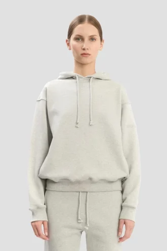 sudadera con capucha bordada con el logotipo en gris jaspeado sudadera con capucha bordada con el logotipo en gris jaspeado