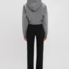 Sudadera con capucha corta y estructurada en gris jaspeado Sudadera con capucha corta y estructurada en gris jaspeado