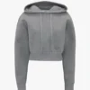 Sudadera con capucha corta y estructurada en gris jaspeado Sudadera con capucha corta y estructurada en gris jaspeado