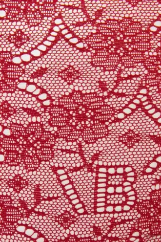 Braguitas con monograma de encaje en rojo amapola