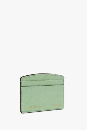 Tarjetero The Victoria en piel granulada color jade