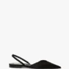 The Victoria Angle with open heel in black satin The Victoria Angle with open heel in black satin