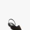 The Victoria Angle with open heel in black satin The Victoria Angle with open heel in black satin