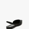 The Victoria Angle with open heel in black satin The Victoria Angle with open heel in black satin