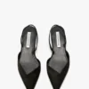 The Victoria Angle with open heel in black satin The Victoria Angle with open heel in black satin