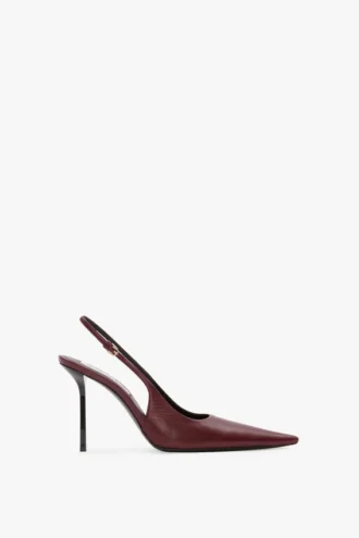 The Victoria Stiletto Slingback 100 en piel burdeos