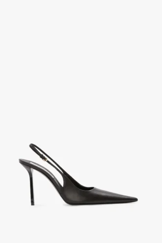 The Victoria stiletto slingback 100 en piel negra