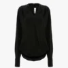 Top con cuello en V en negro Top con cuello en V en negro