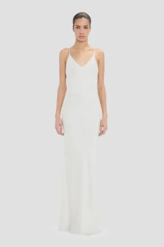 Vestido camisero de encaje en color magnesio