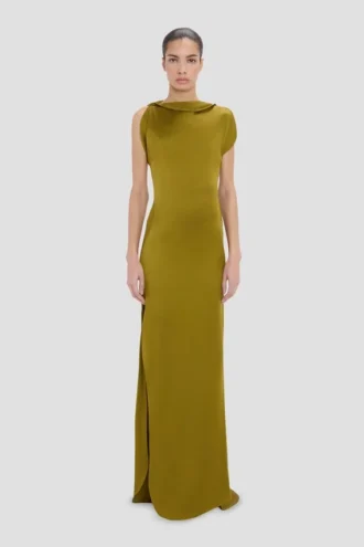Vestido Carla en color musgo