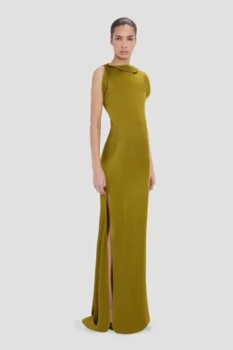 Vestido Carla en color musgo