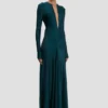 Vestido con aberturas en verde azulado oscuro Vestido con aberturas en verde azulado oscuro