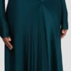 Vestido con aberturas en verde azulado oscuro Vestido con aberturas en verde azulado oscuro