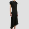 Vestido con hombros retorcidos en negro
