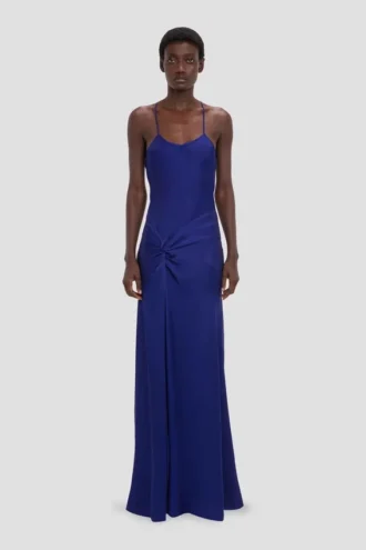 Vestido Draped Cami en índigo brillante