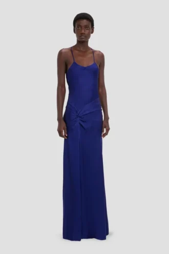 Vestido Draped Cami en índigo brillante
