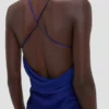 Vestido Draped Cami en índigo brillante