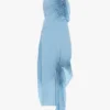 Vestido halter fruncido en azul jónico