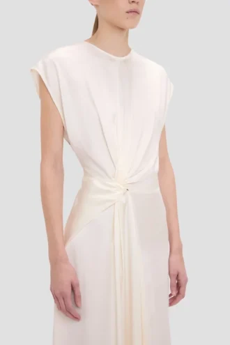 Vestido midi Aria en color marfil