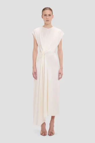 Vestido midi Aria en color marfil