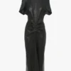 Vestido midi Bela de cuero en negro Vestido midi Bela de cuero en negro