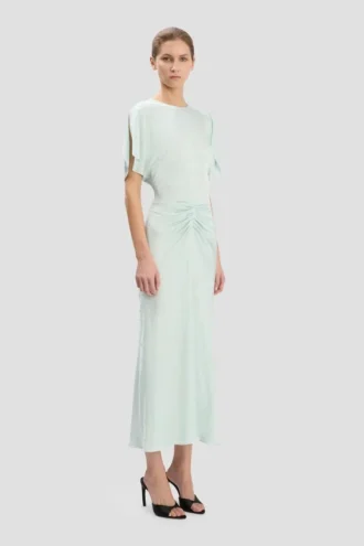Vestido midi Bela en aguamarina