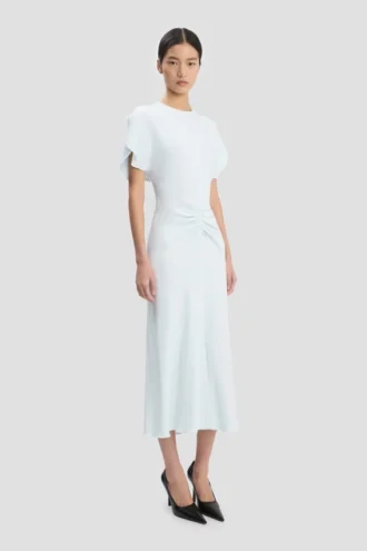 Vestido midi Bela en azul glacial