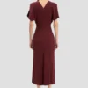 Vestido midi Bela en color burdeos Vestido midi Bela en color burdeos