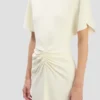 Vestido midi Bela en marfil brillante Vestido midi Bela en marfil brillante