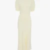 Vestido midi Bela en marfil brillante Vestido midi Bela en marfil brillante