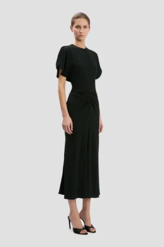 Vestido midi Bela en negro