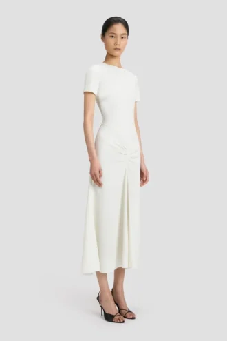Vestido midi Blaire en color marfil