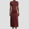 Vestido midi Blaire en rojo cinabrio Vestido midi Blaire en rojo cinabrio