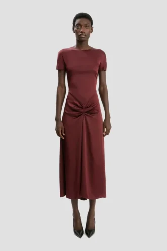 Vestido midi Blaire en rojo cinabrio